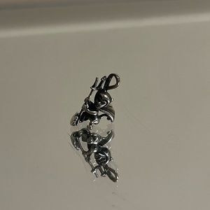 Sterling Silver Devil With Pitchfork Charm